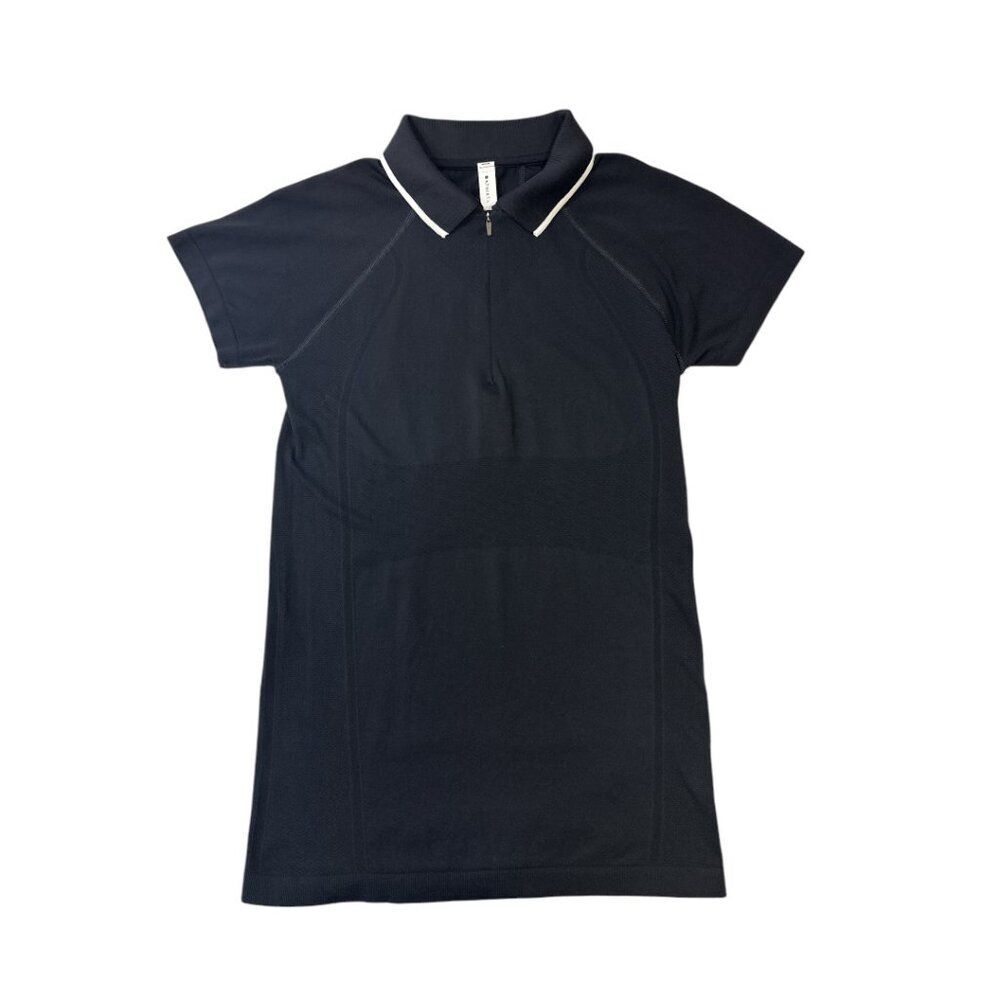 Athleta Momentum Polo Tee Seamless Black Sz S NWOT - Picture 2 of 12